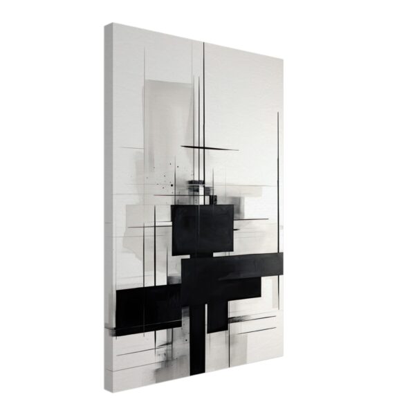 Black and White Abstract Canvas Print - 40x60 cm / 16x24″, Slim