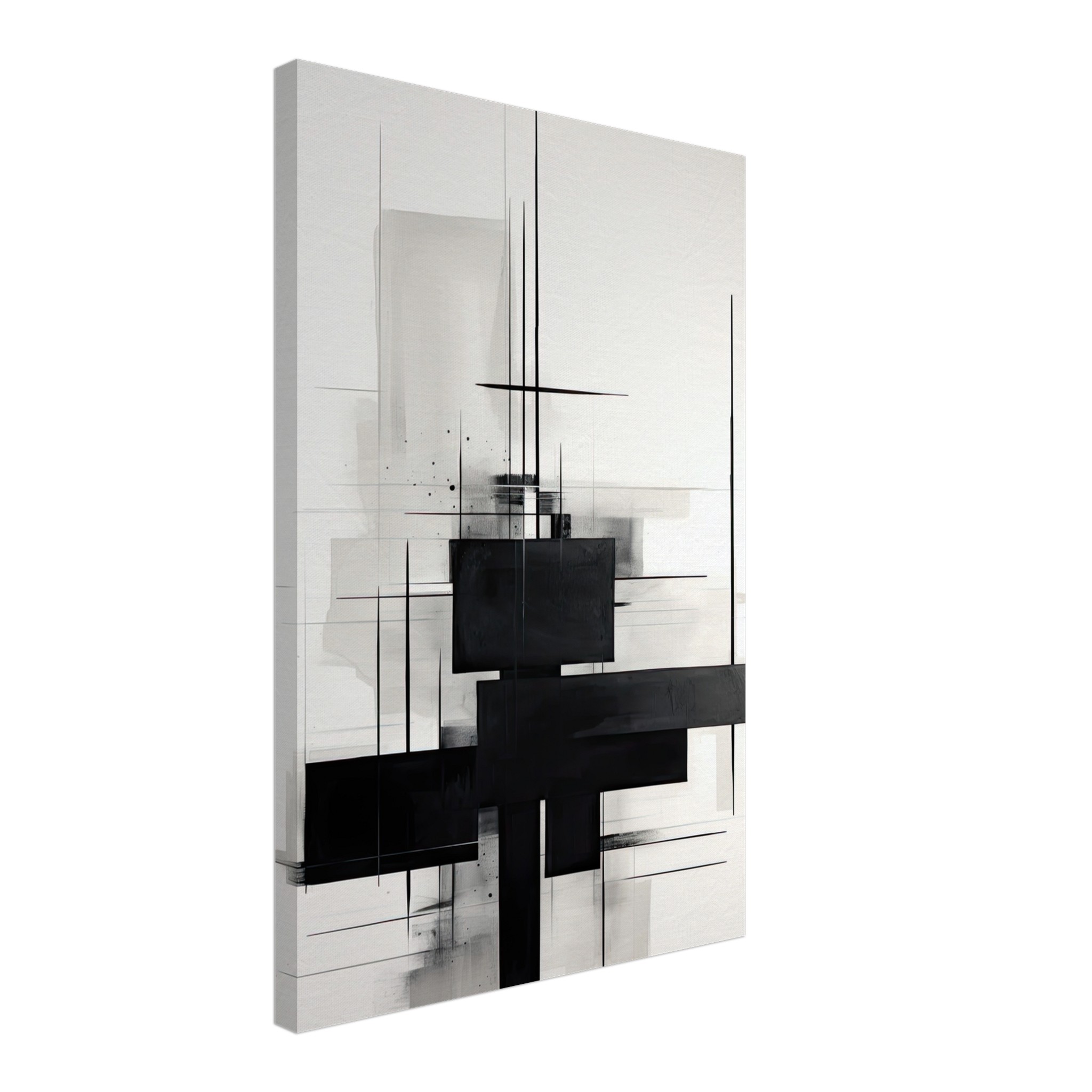 Black and White Abstract Canvas Print – 40×60 cm / 16×24″, Slim