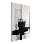 Black and White Abstract Canvas Print - 50x75 cm / 20x30″, Thick