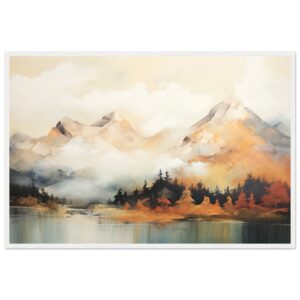 Misty Mountains Abstract Framed Print