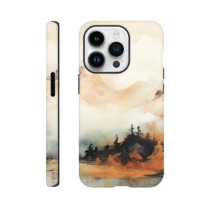 Misty Mountains Abstract Phone Case - Tough case, Apple - iPhone 14 Pro