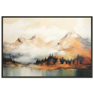 Misty Mountains Abstract Framed Print
