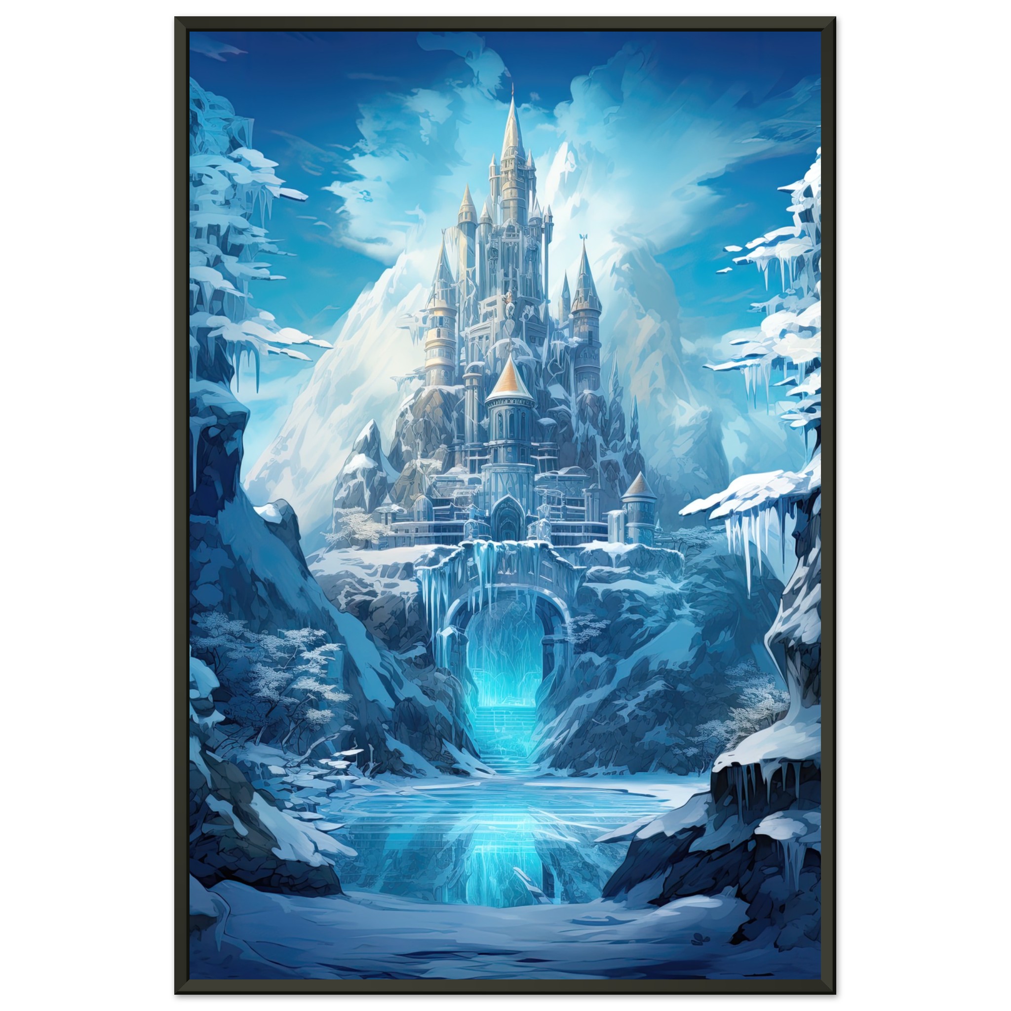 Frozen Icebound Castle Framed Print
