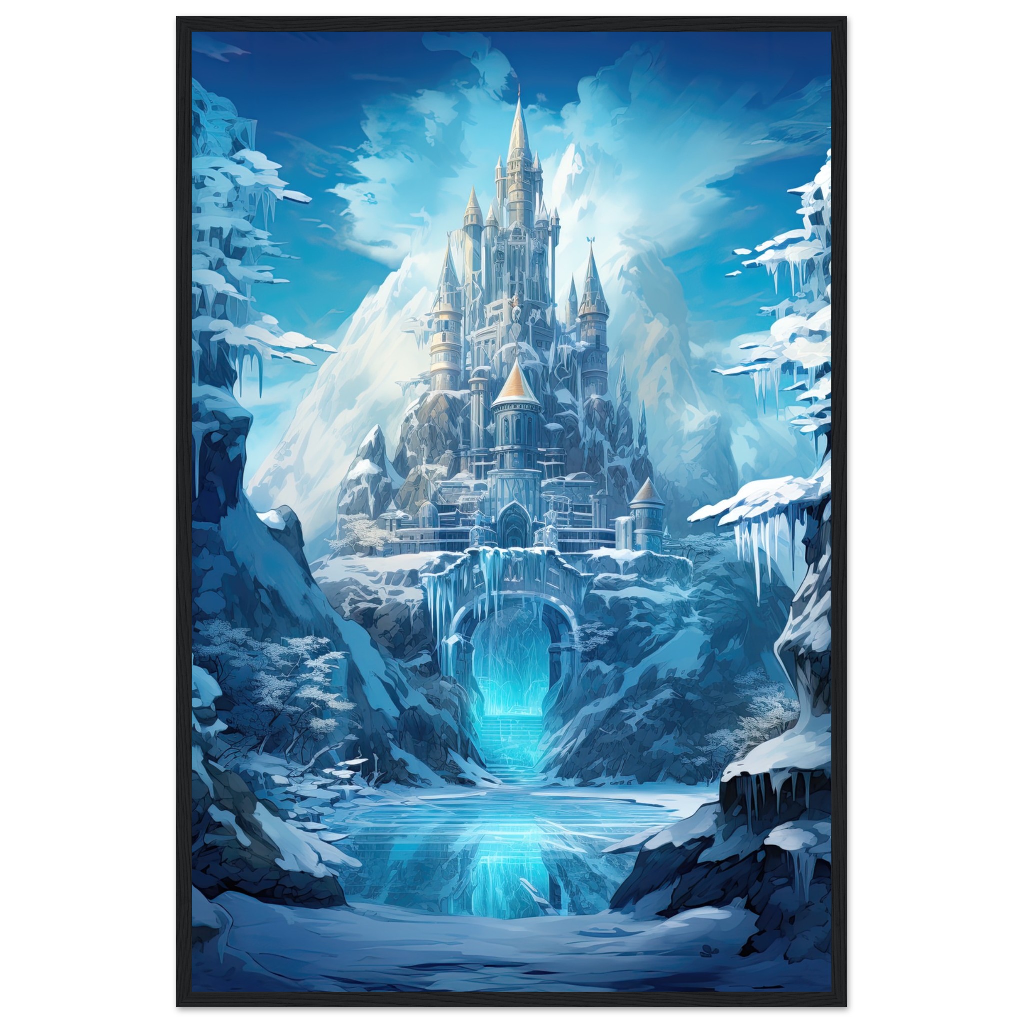 Frozen Icebound Castle Framed Print