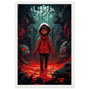 Little Red Devil Girl Framed Print
