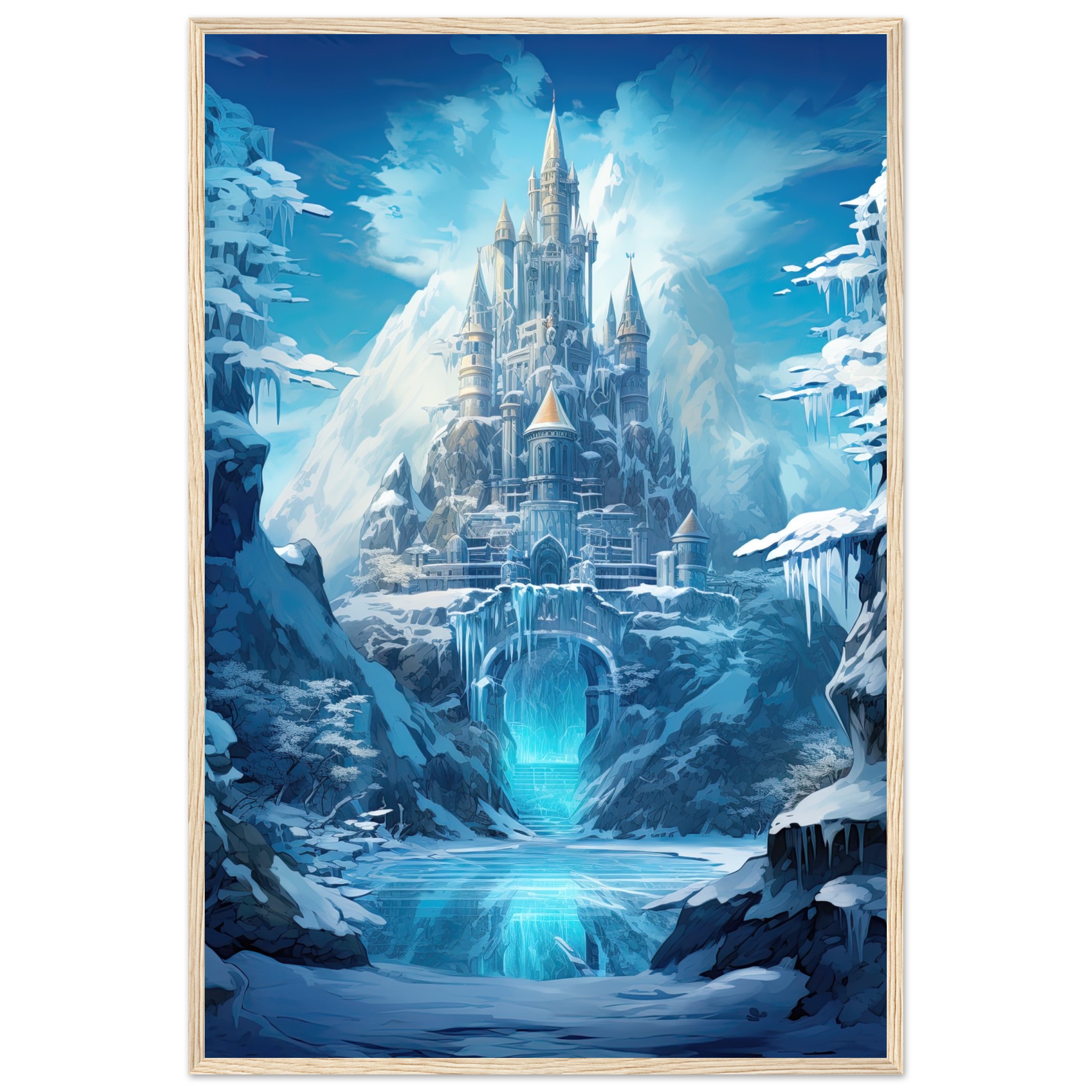 Frozen Icebound Castle Framed Print