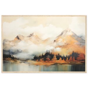 Misty Mountains Abstract Framed Print