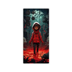 Little Red Devil Girl Phone Case - Flexi case, Samsung - Galaxy S22 Ultra