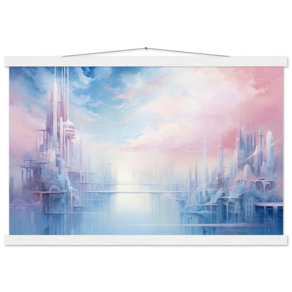 Pastel City in the Clouds Hanging Print