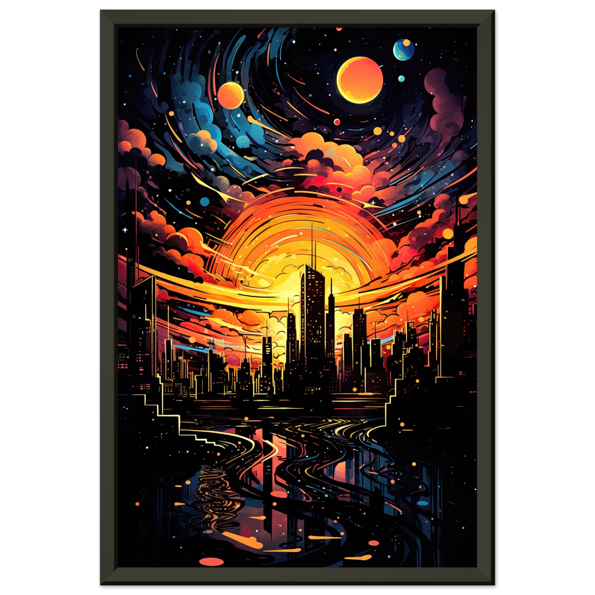 Solar City Symphony Framed Print