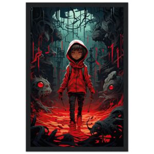 Little Red Devil Girl Framed Print