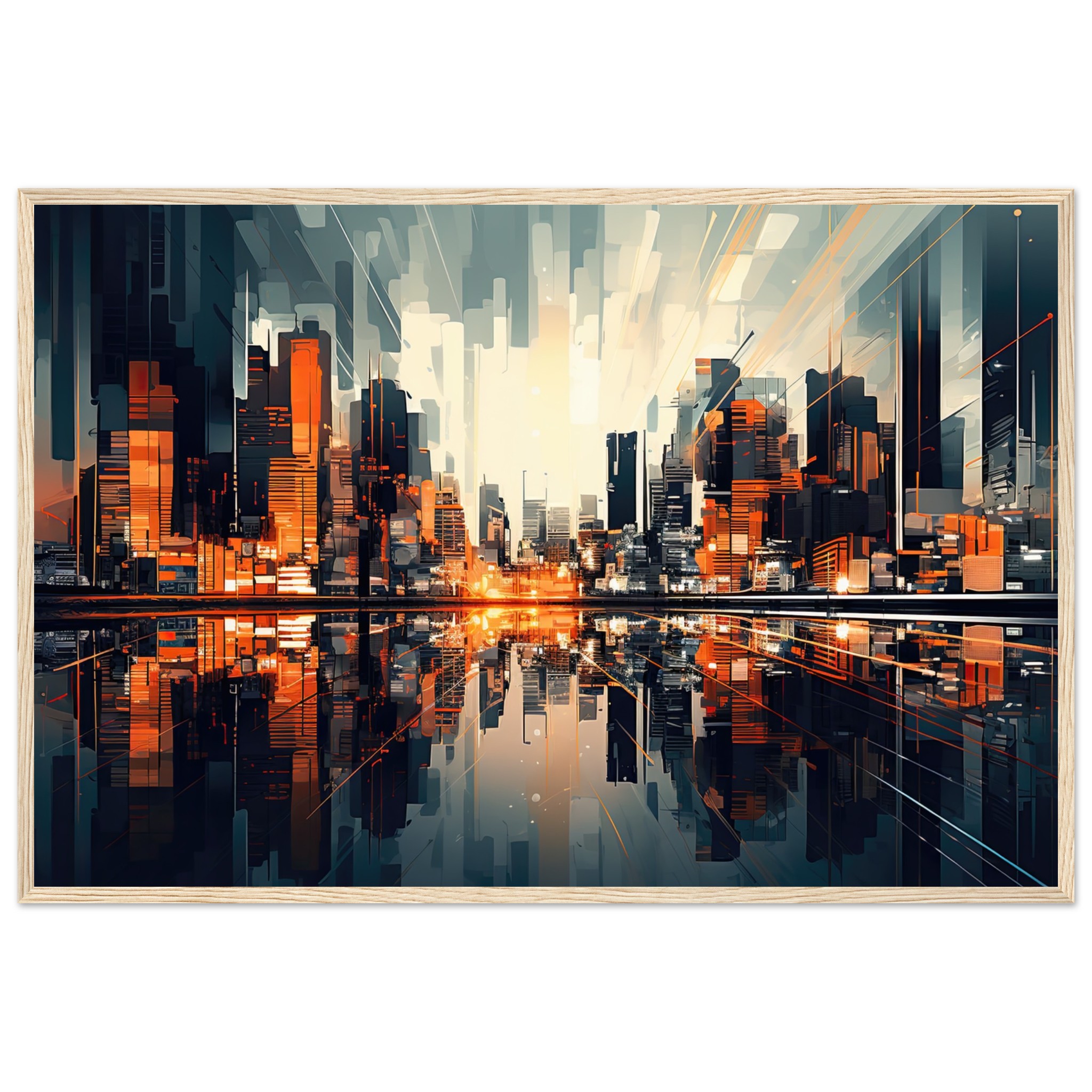 New Dawn – Abstract City Framed Print