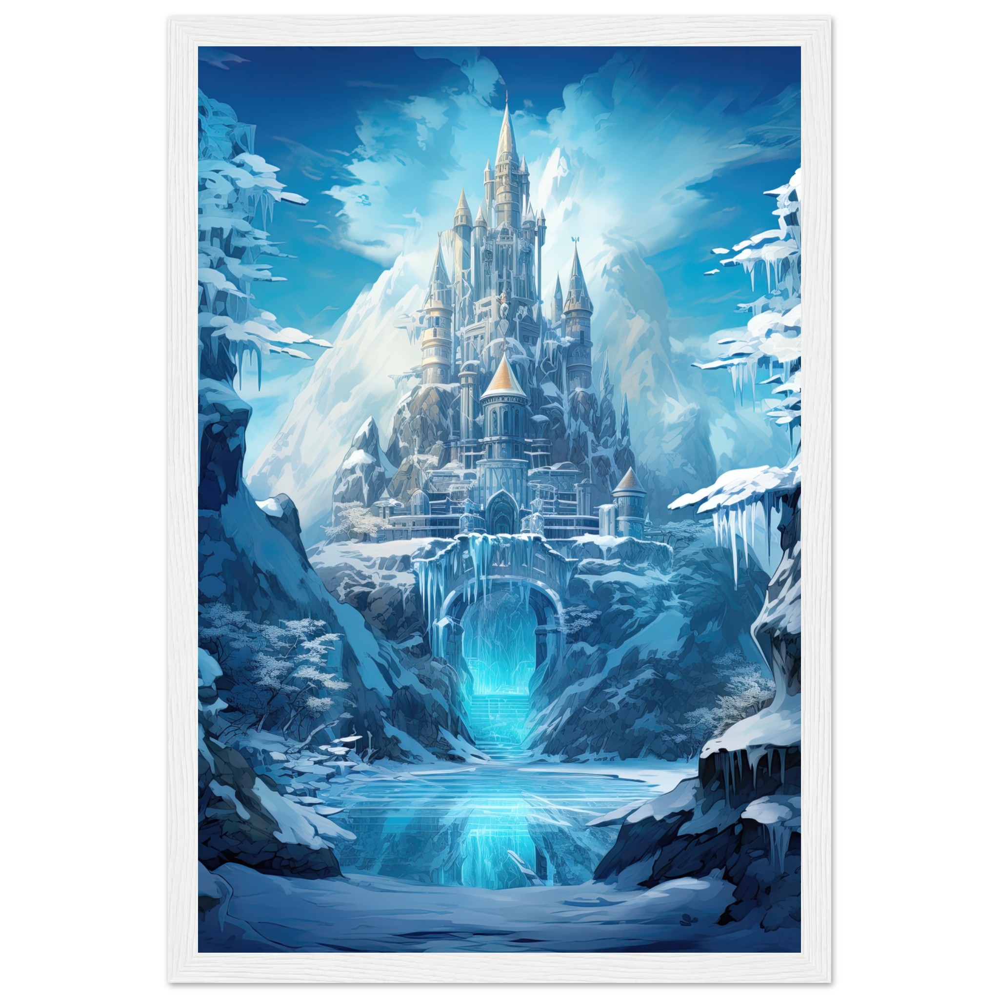 Frozen Icebound Castle Framed Print