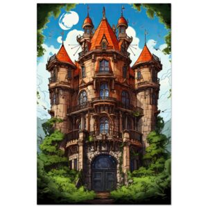 Chateau in the Woods Metal Print - 20x30 cm / 8x12″