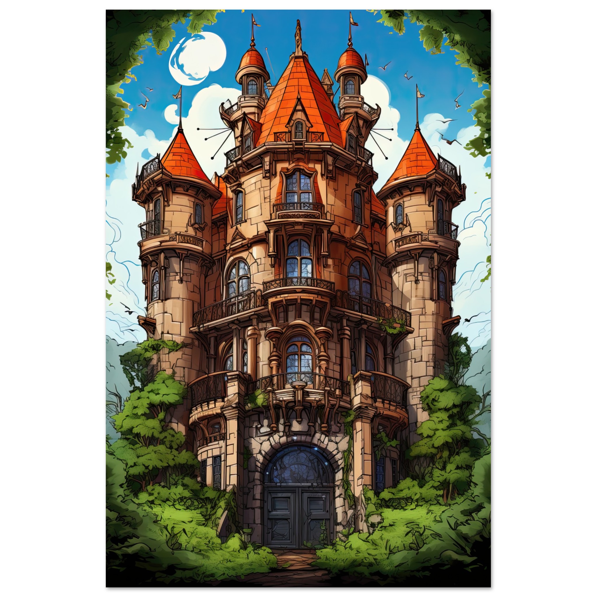 Chateau in the Woods Metal Print – 20×30 cm / 8×12″