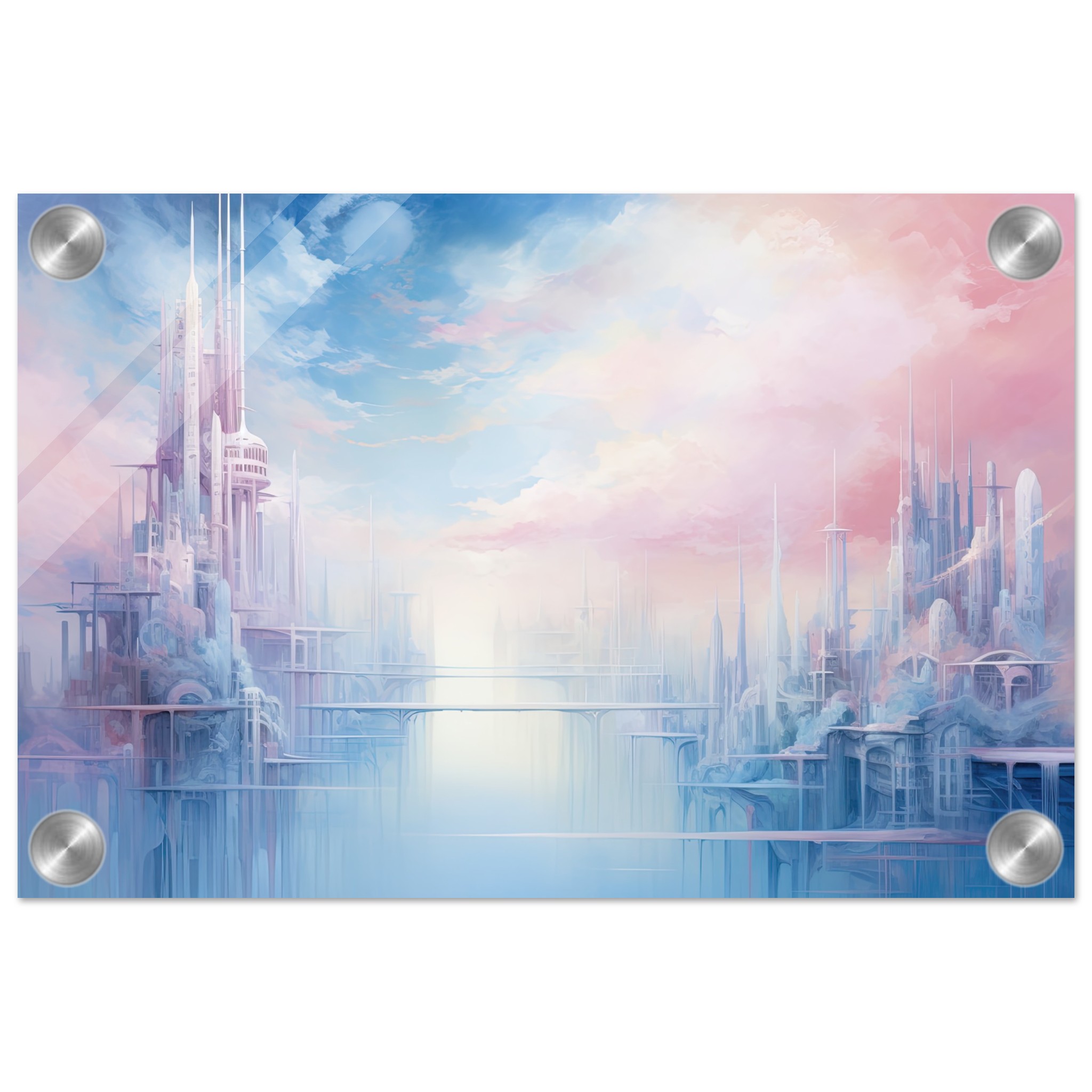 Pastel City in the Clouds Acrylic Print – 20×30 cm / 8×12″