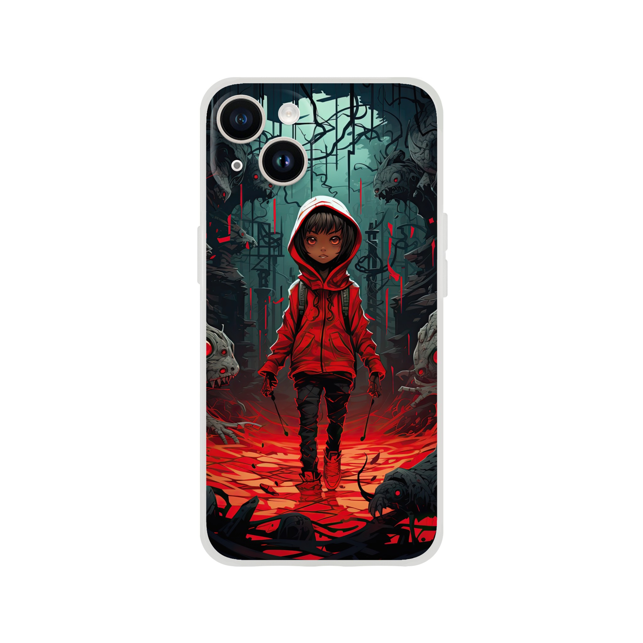 Little Red Devil Girl Phone Case – Flexi case, Apple – iPhone 14