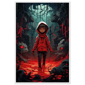 Little Red Devil Girl Framed Print