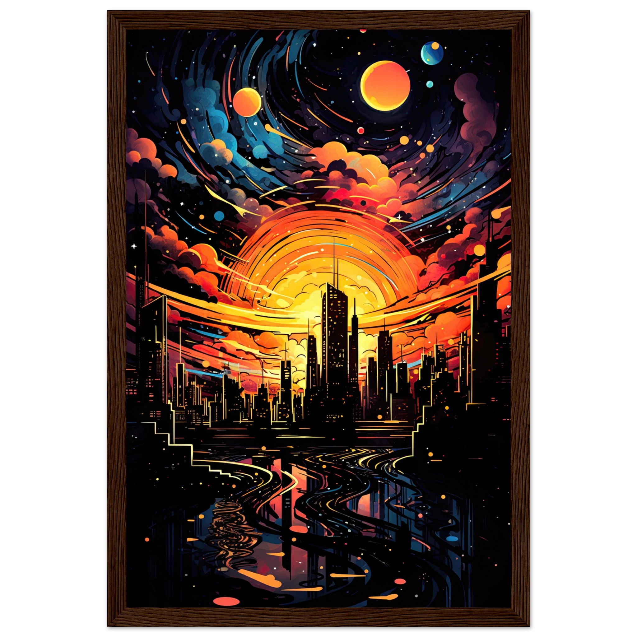 Solar City Symphony Framed Print