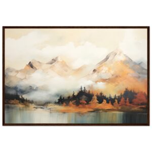 Misty Mountains Abstract Framed Print