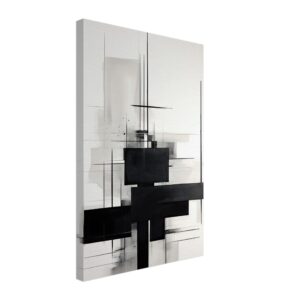 Black and White Abstract Canvas Print - 40x60 cm / 16x24″, Thick