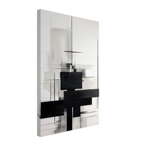 Black and White Abstract Canvas Print - 40x60 cm / 16x24″, Thick