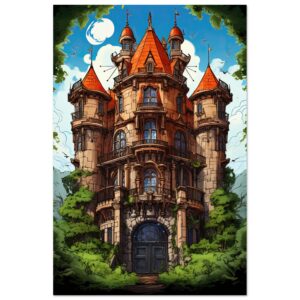 Chateau in the Woods Metal Print - 50x75 cm / 20x30″