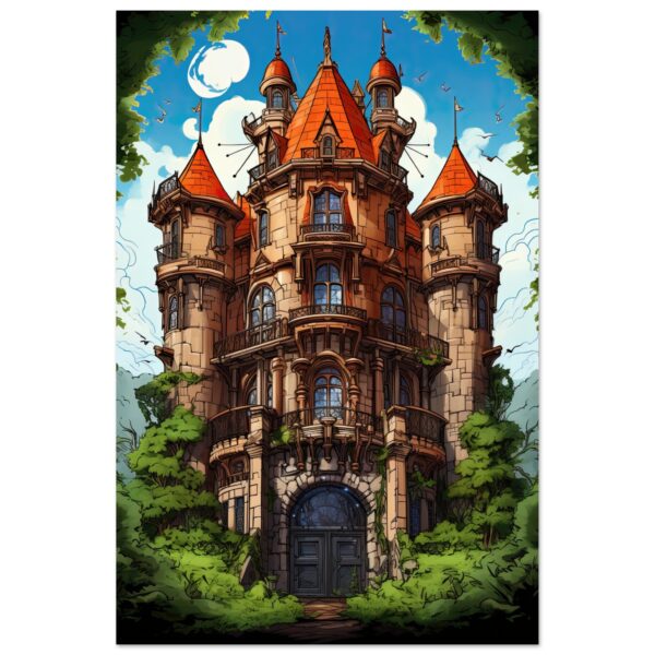 Chateau in the Woods Metal Print - 50x75 cm / 20x30″