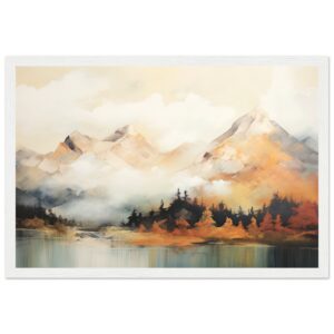 Misty Mountains Abstract Framed Print